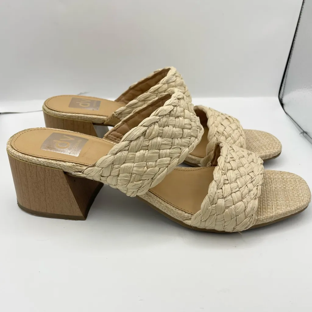 Dolce Vita Stacey braided block heel sandals women’s Size 8.5 Tan - Image 2