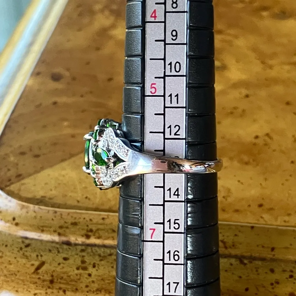 Natural Chrome Diopside Sterling Silver Ring Size 6 - Image 8