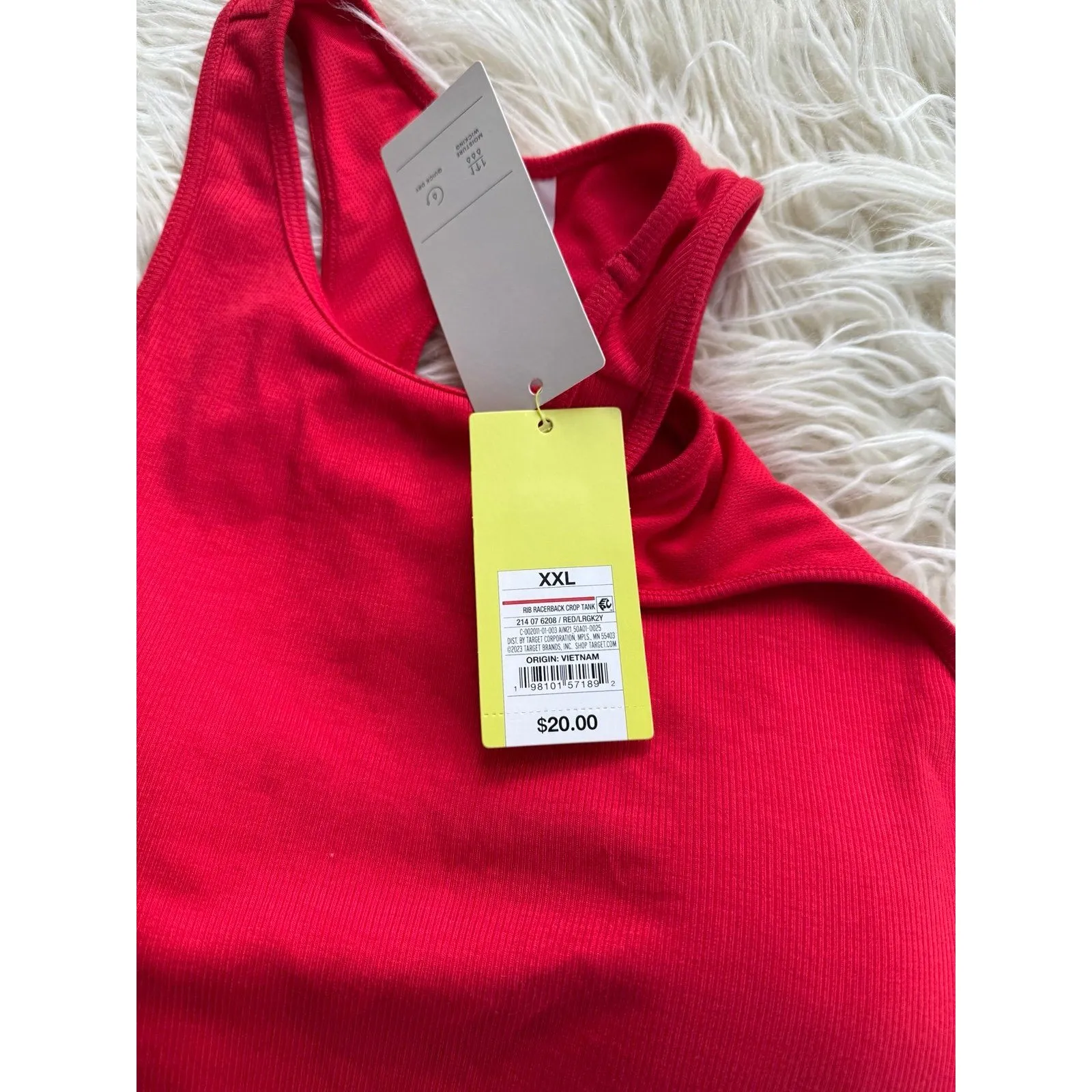 All In Motion Rib Racerback Crop Tank Top Red Size XXL - Image 12