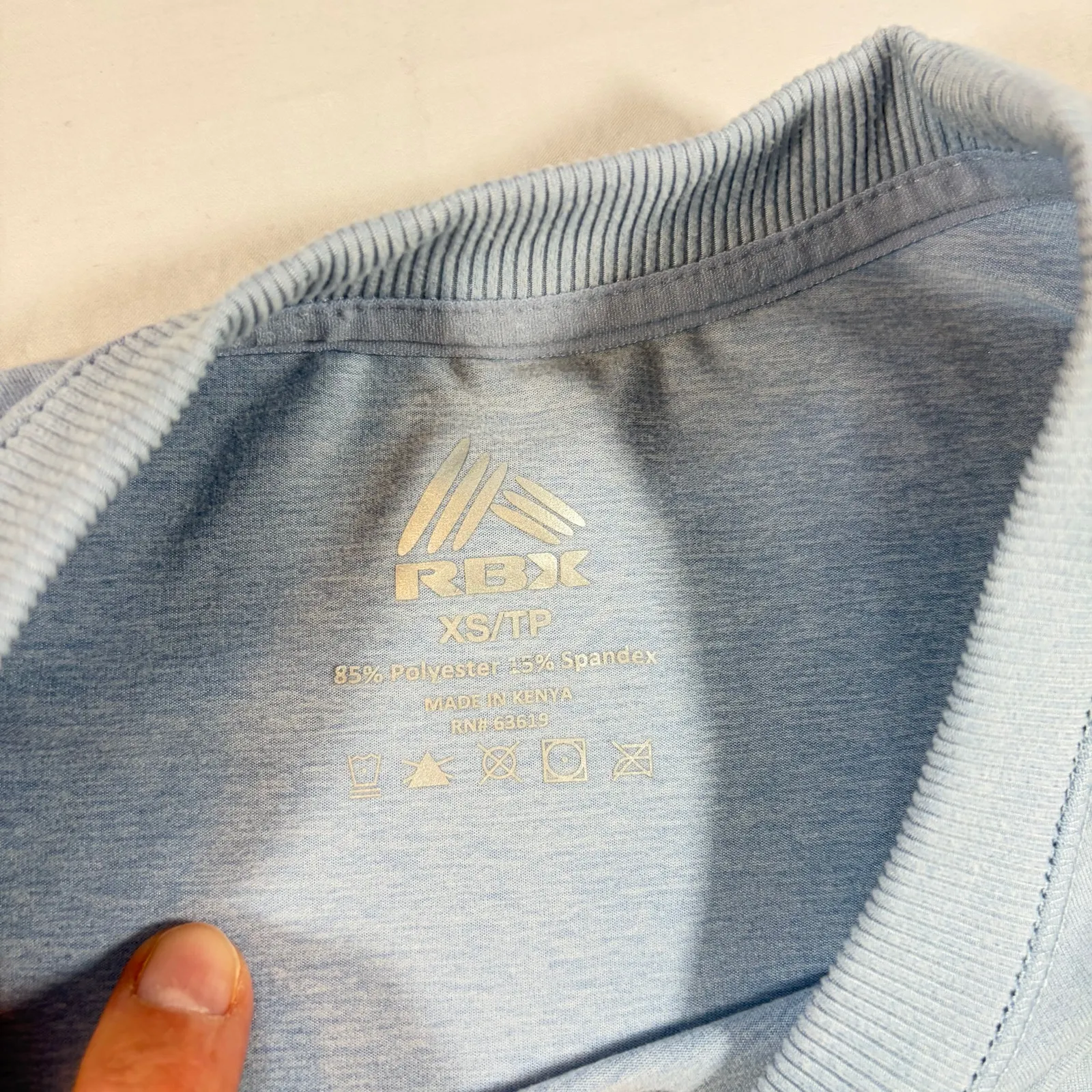 RBX womens long sleeve tunic length activewear shirt. Blue. Size XS. workout Blue - Image 3