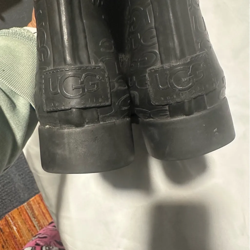 UGG Black Embossed Rain Boots - Image 3