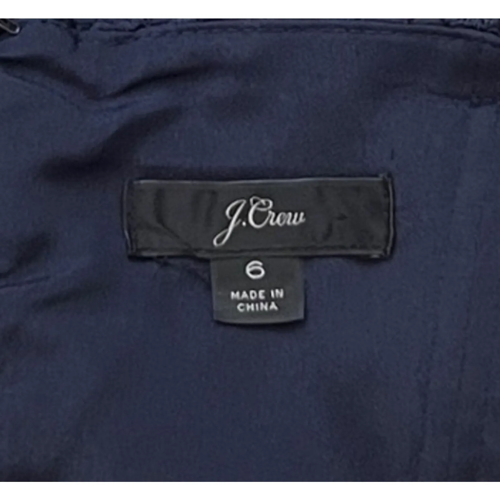 J Crew Dress Women 6 Navy Blue Guipure Lace‎ Spaghetti Strap Scallop Edge Preppy - Image 7