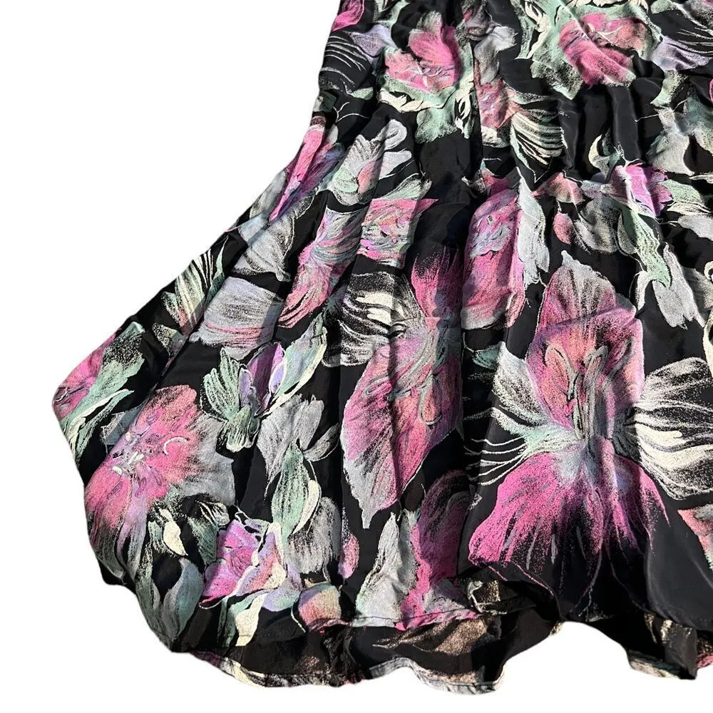 Anne Klein for New Concepts Long Floral Rayon Skirt size 10 - Image 3