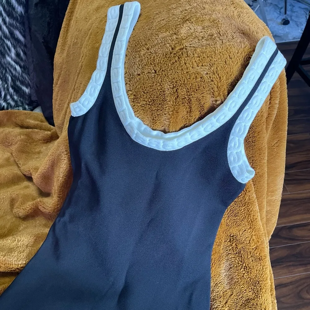 Alexander Wang Jacquard Logo Trim Mini-Dress in Black & White - Image 8