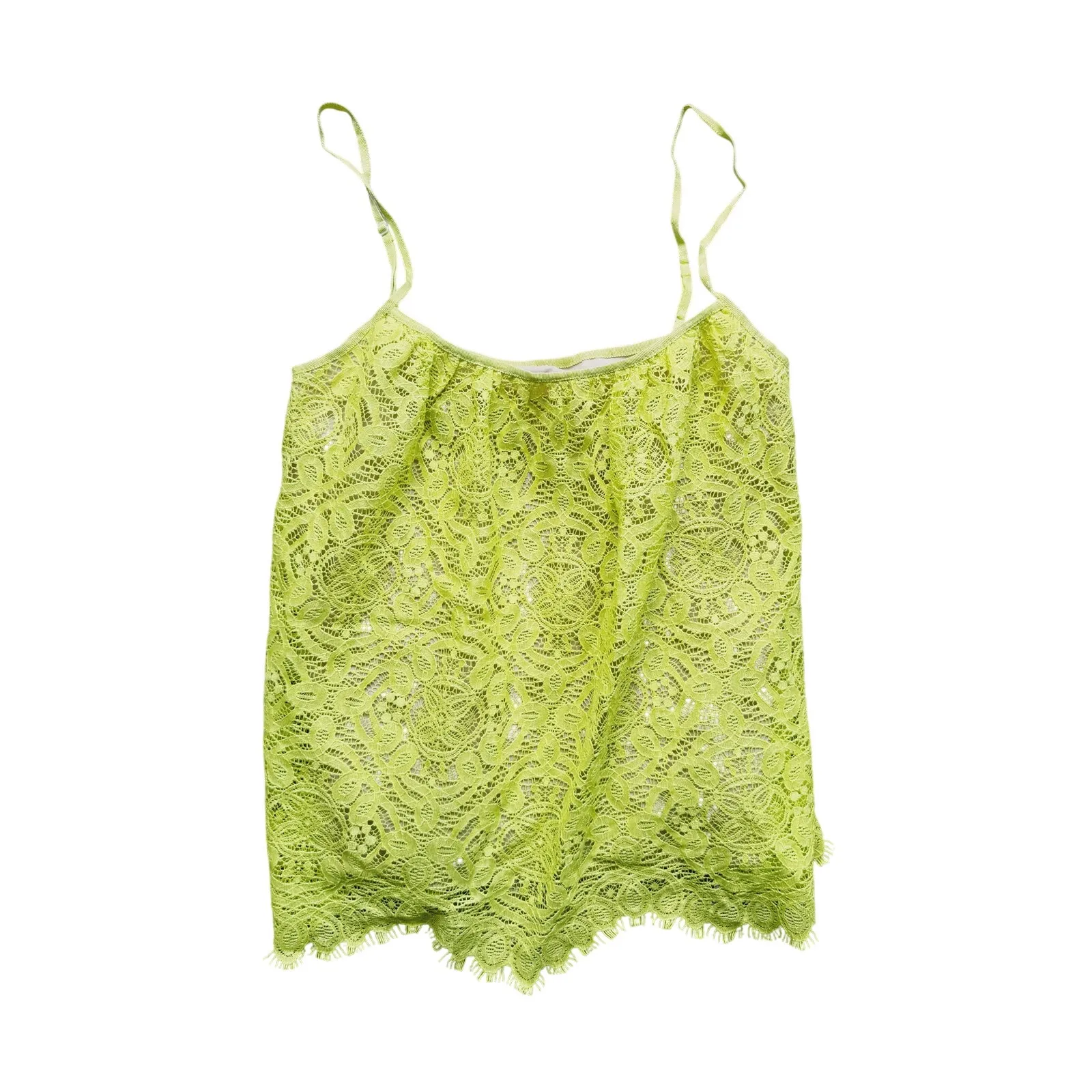 Nwt Susana Monaco Y2K Fairy Lace Cami Top S Yellow Green Festival Coquette - Image 2
