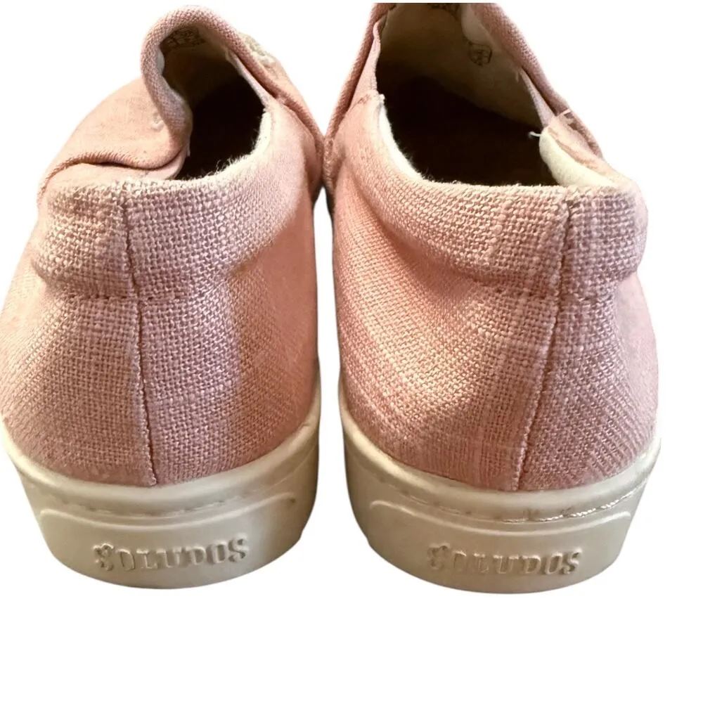 Soludos Llama Embroidered Pink Linen Slip-On Sneakers Women’s 7.5 - Image 3