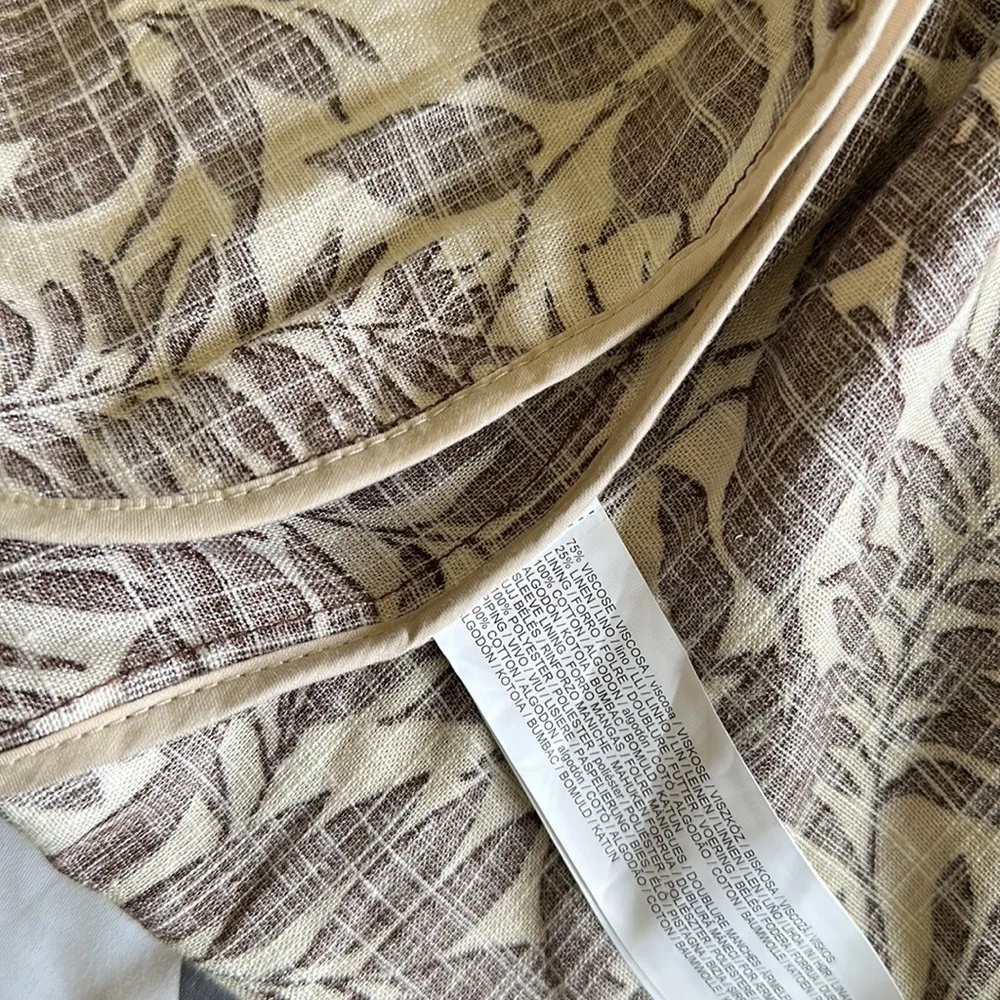 Mango NWT MNG  Tropical Print Linen Blend Oversize Blazer - Image 14