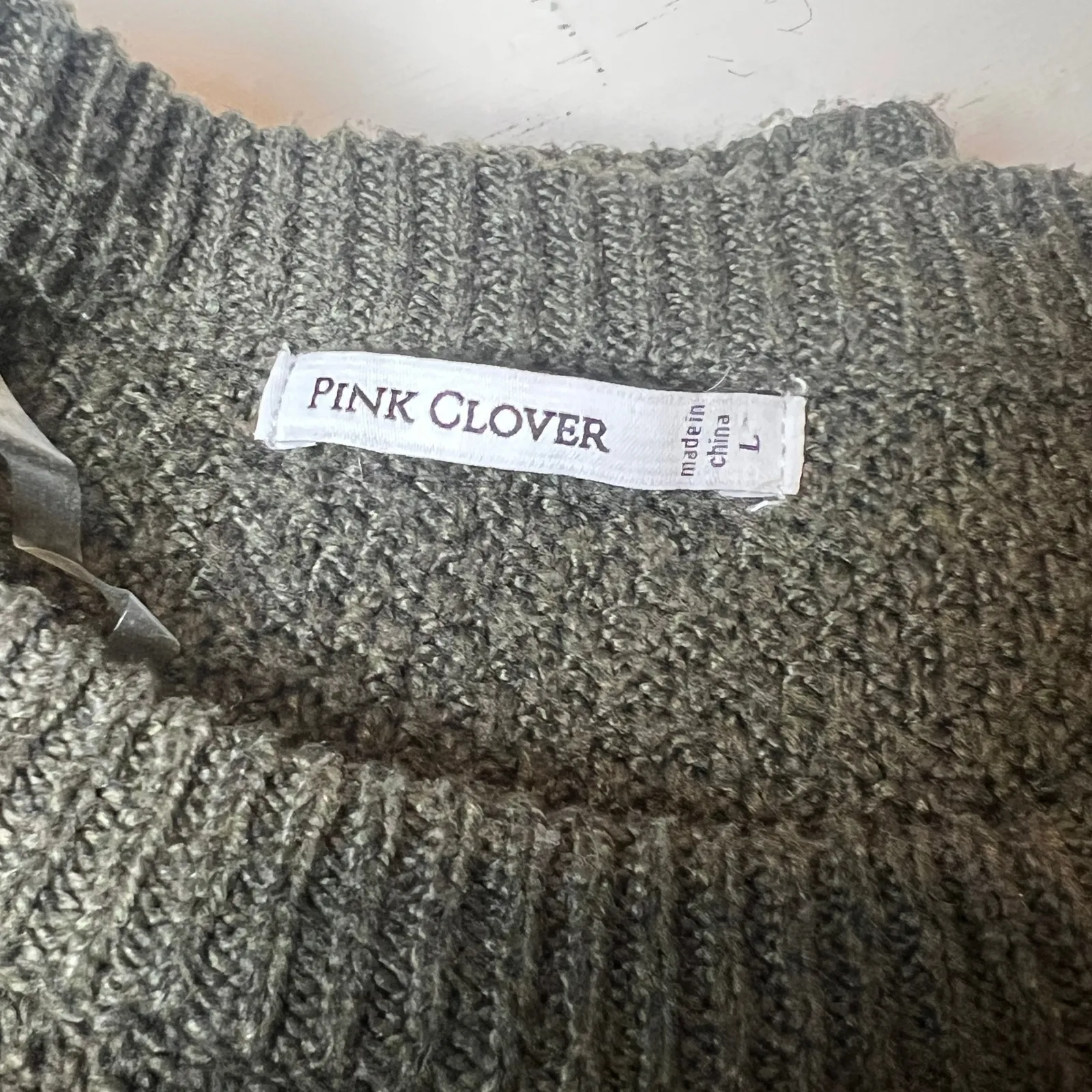 Pink Clover  Women's L Green Knit Sweater 100% Polyester Minimalcore Cleanfit - Image 5