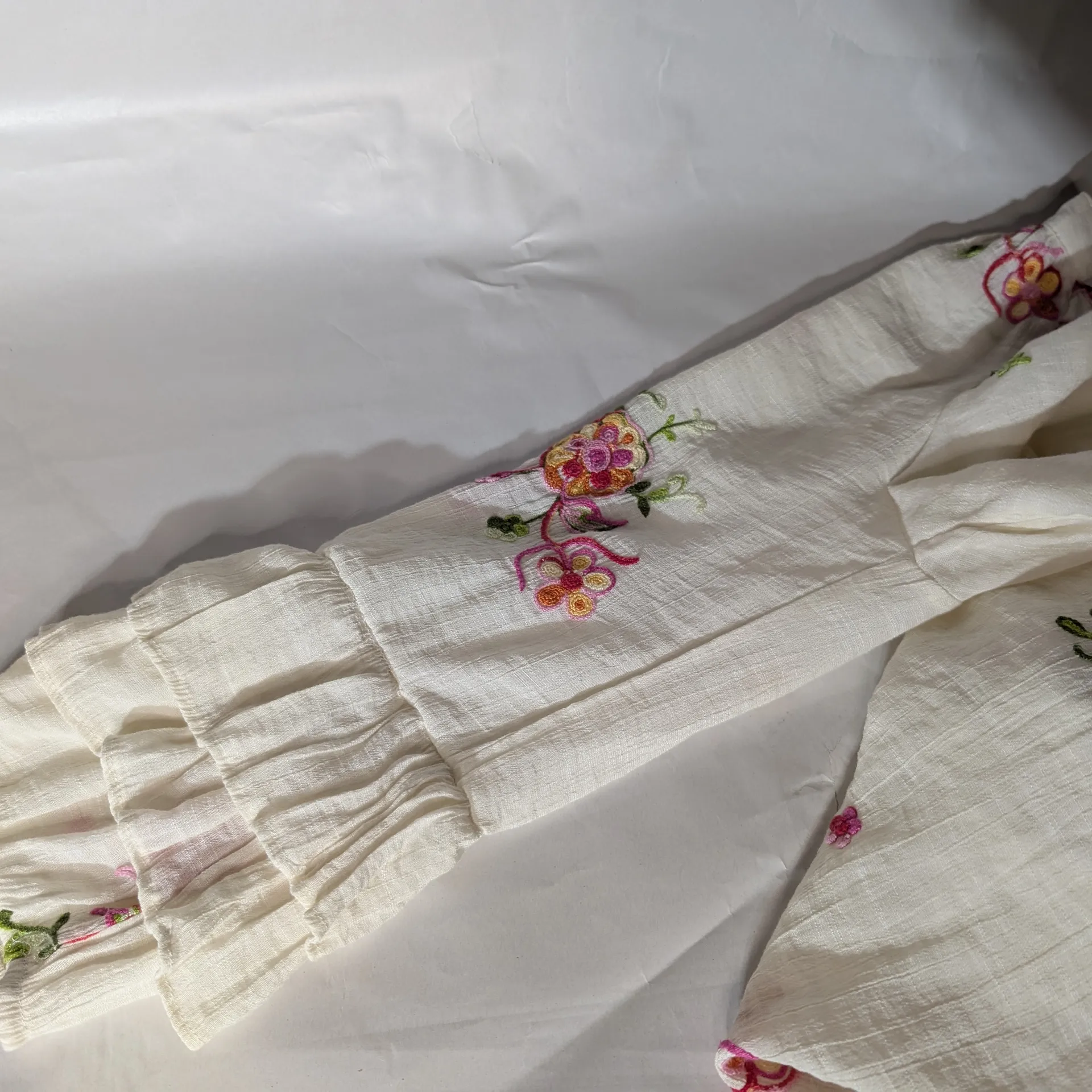 Anthropology Fig And Flower Floral White Dress Size undefined - Image 6