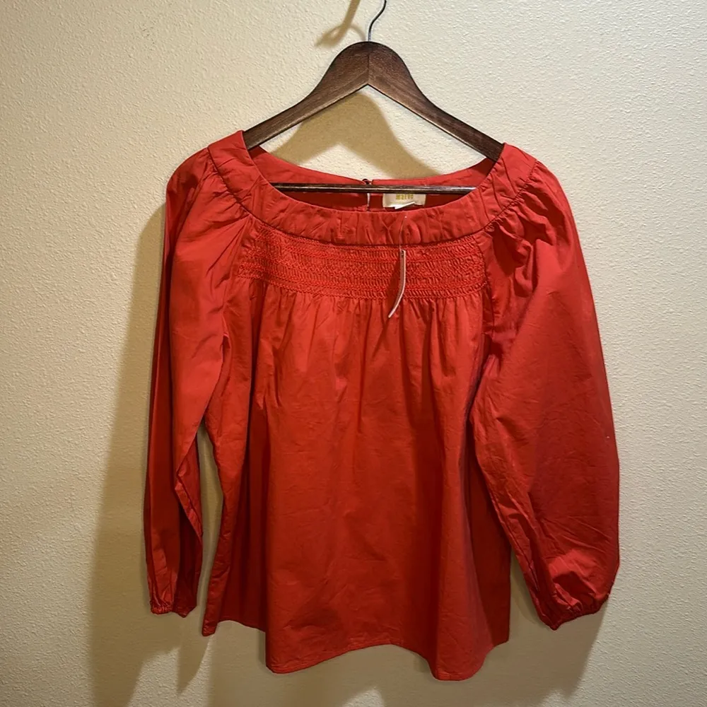 NWT Small Maeve by Anthropologie Maeve Jessie Smocked Swing Blouse - Image 2