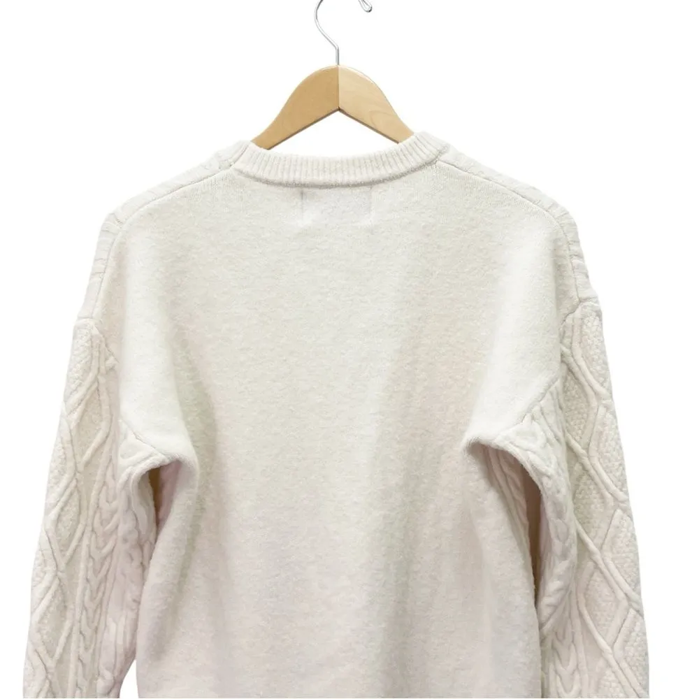 Aelfric Eden Cream Cable Knit 90s Fisherman Sweater Size XS Rory Gilmore Style - Image 6