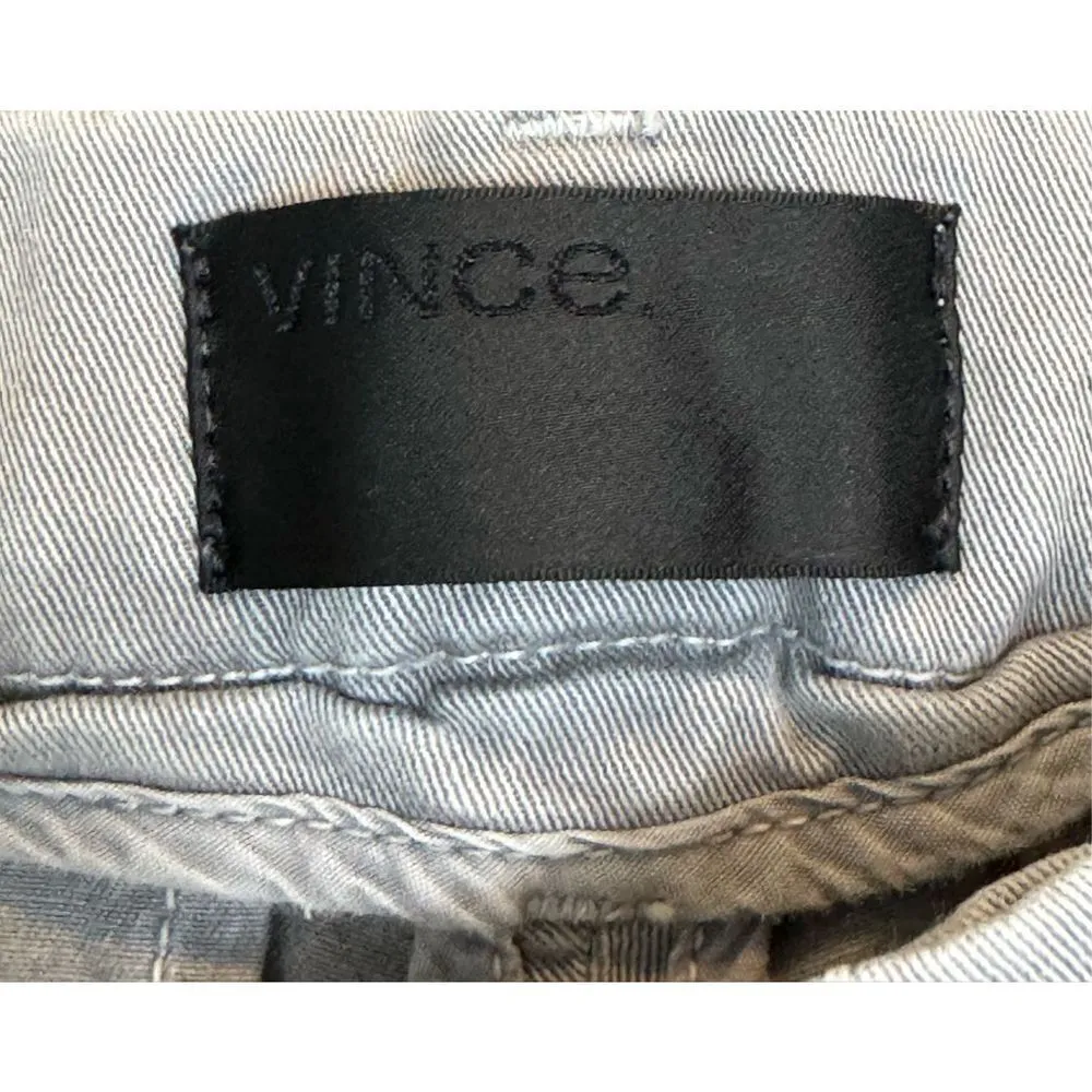 Vince Creased Chino Khaki Pants Sz 26 Gray Steel Slash Pockets Flaw - Image 7