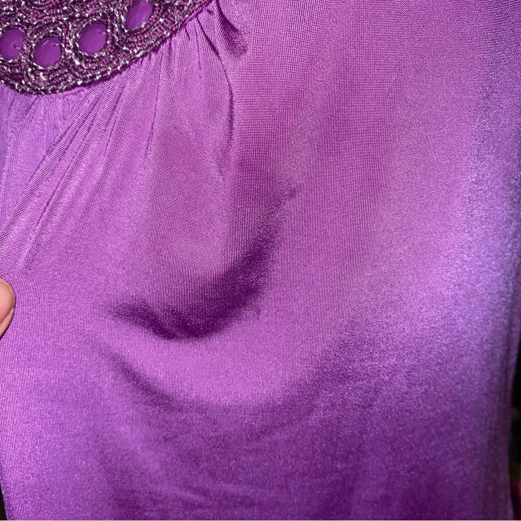 Iz Byer 2000s vintage style whimsical fairycore beaded sequin neckline blouse - Image 12