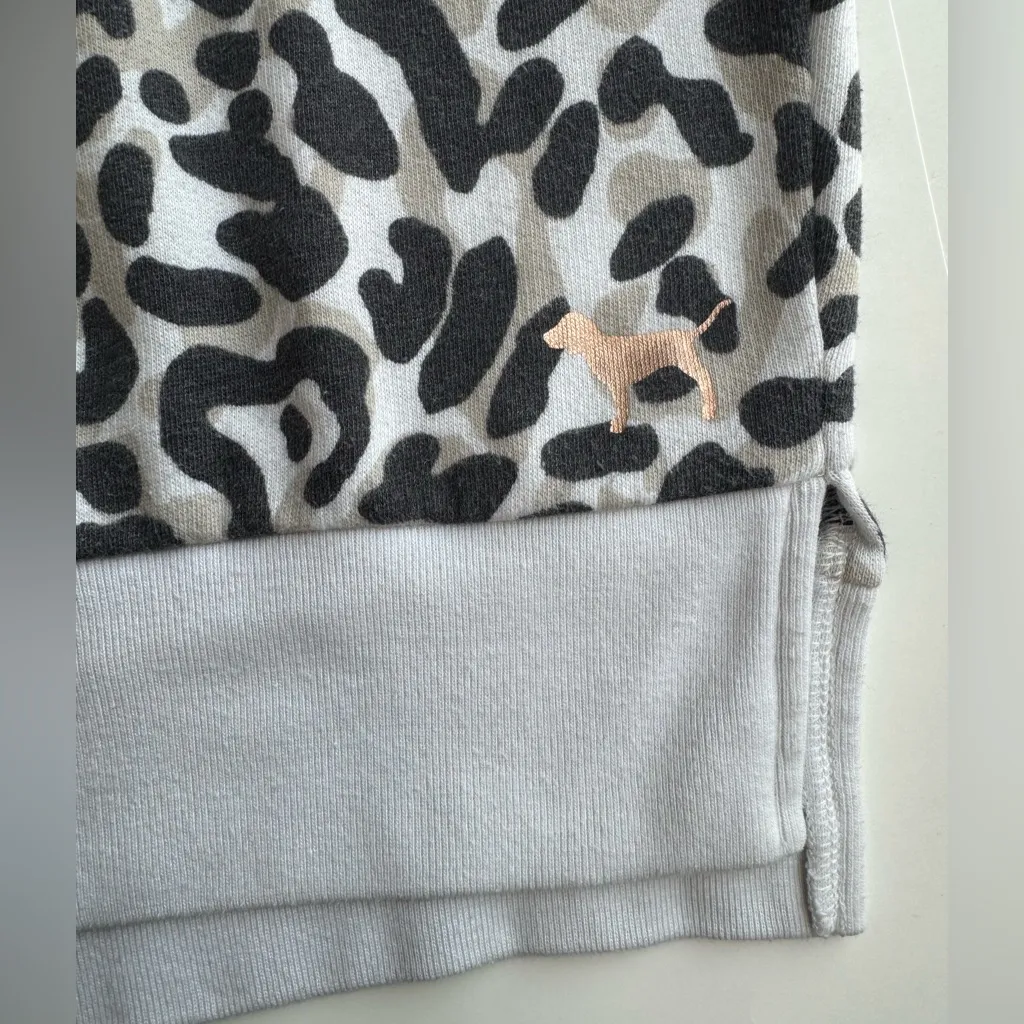 PINK Victoria's Secret Leopard Print Sweatshirt - Black and White Size XS - Image 12