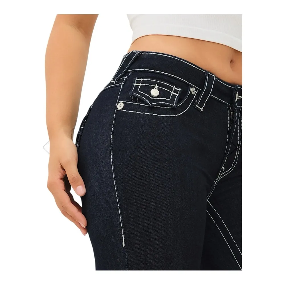 TRUE RELIGION VINTAGE BECCA BIG T FLAP BOOTCUT JEAN size 27 NWT - Image 4