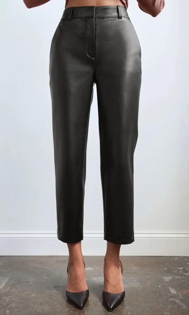 BABATON ARITZIA BLACK VEGAN
LEATHER PANTS SIZE 2 CHIC MINIMALIST CONTEMPORARY - Image 1