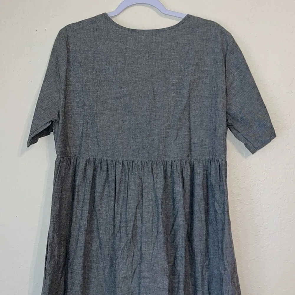 New deadstock Vintage Jean dress embroidered flowers Teachercore New with tags - Image 5