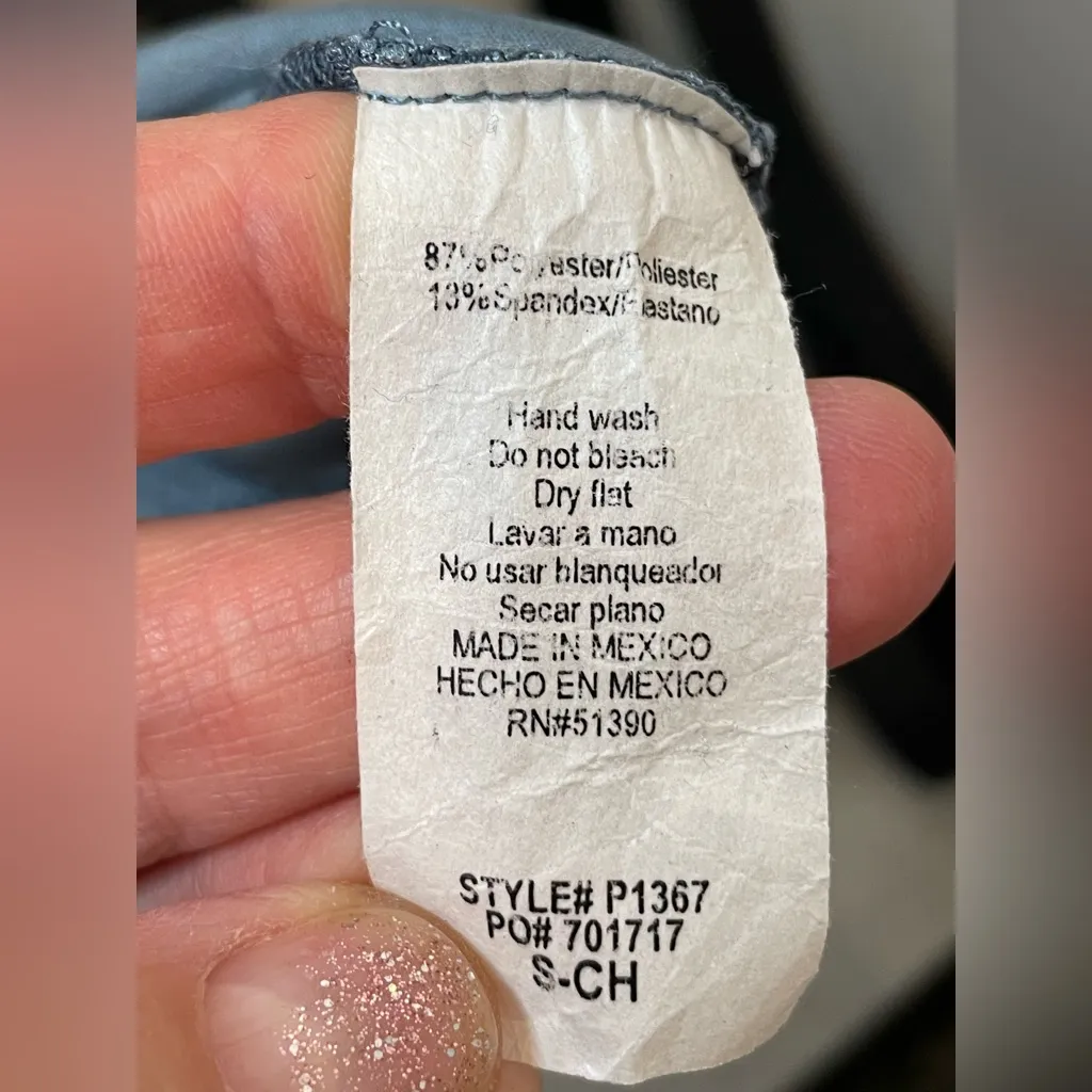 Timing Women’s Blue Shimmery‎ Bodysuit Size S - Image 10