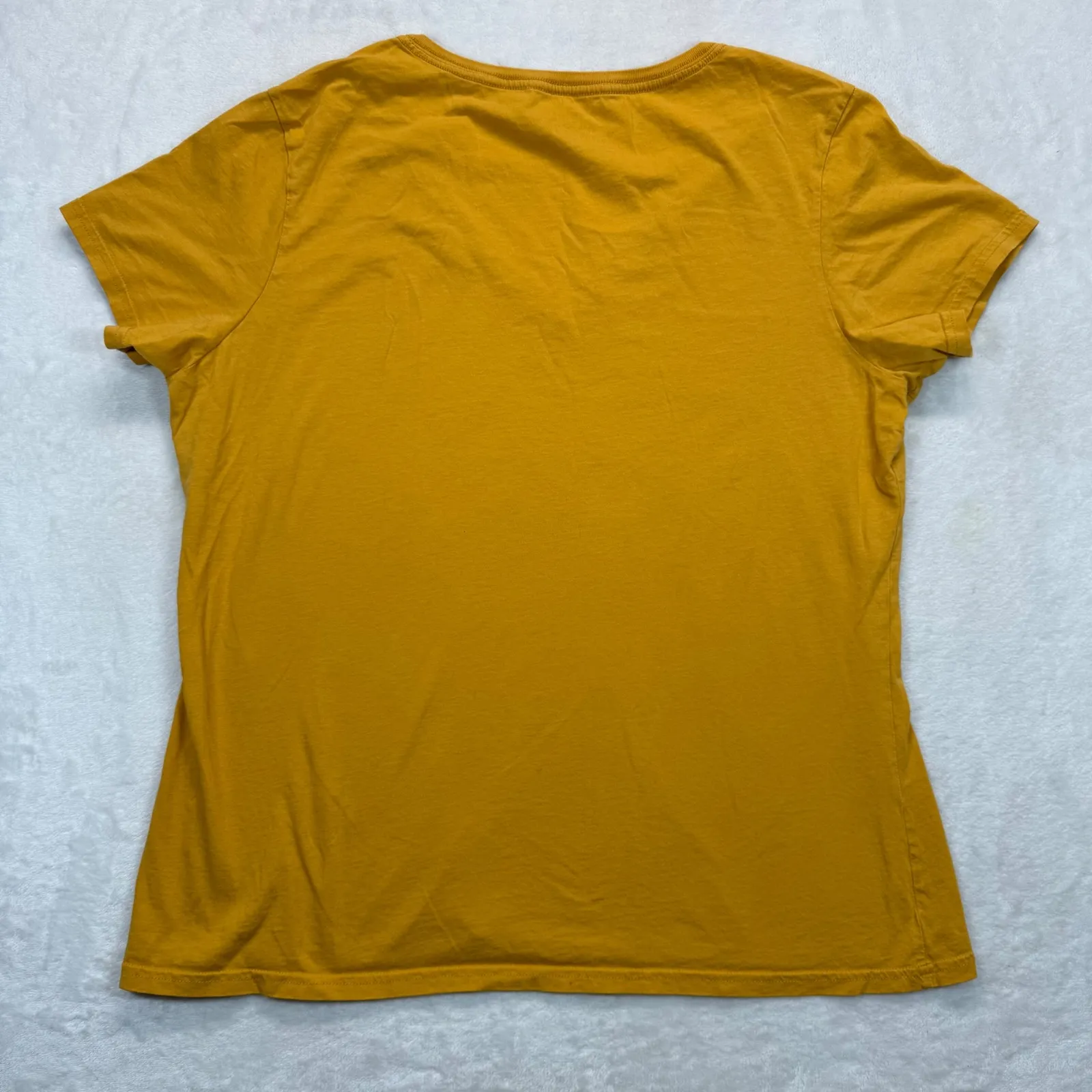 Pact V-Neck T-Shirt Organic Cotton Everyday Casual‎ Top Mustard Yellow L READ - Image 7