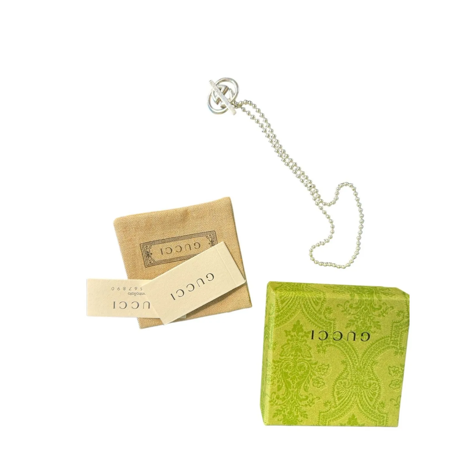 Gucci NWT Sterling Silver Interlocking G Pendant Toggle Necklace - Image 5