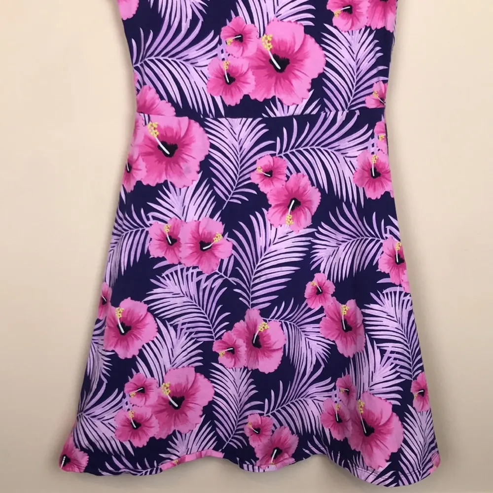 Victoria’s Secret PINK Women’s Floral Palm Leaf Open Back A-Line Mini Dress - Image 3