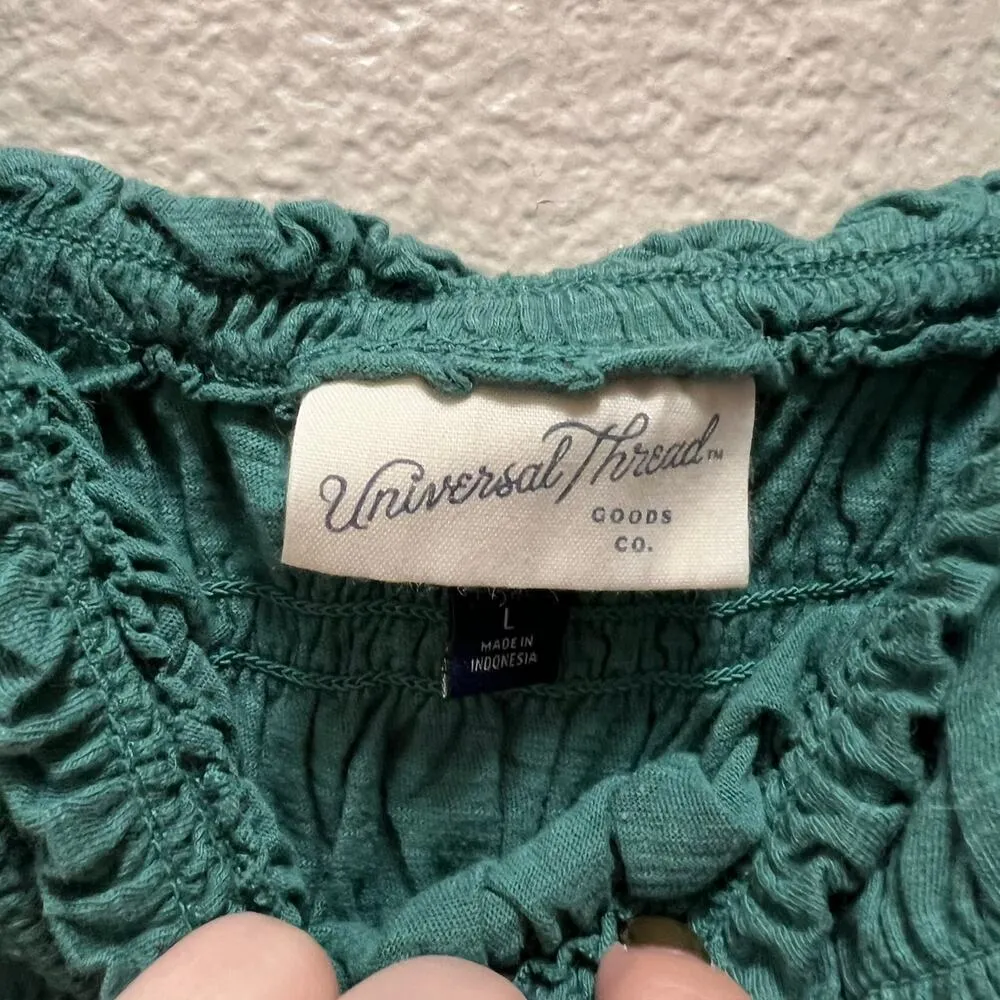 Universal Thread Forest Green Seersucker Mid Cropped Tank Top Size Large - Image 7