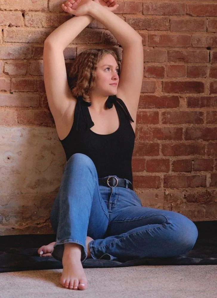 Ribbed black bodysuit w/ adjustable tie strap bows - Image 2