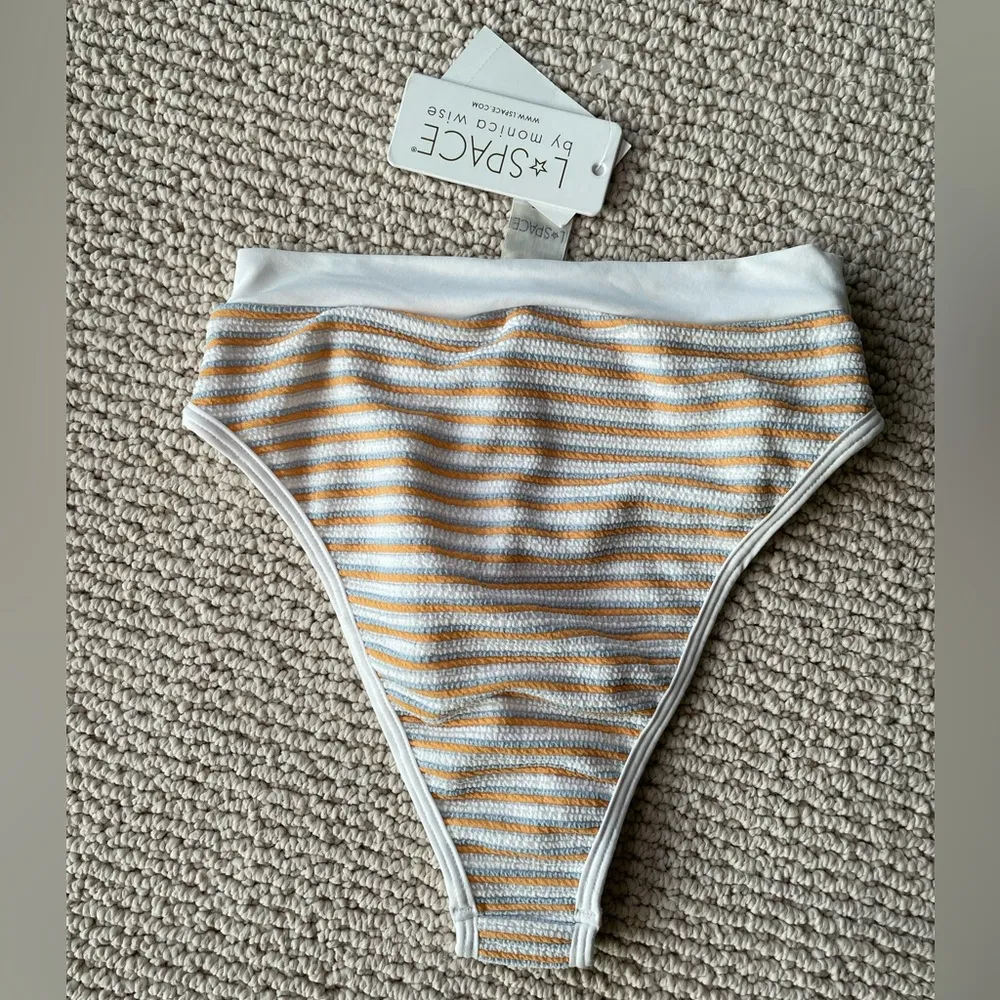 Orange and Blue Stripe Bikini Set NWT - Image 9
