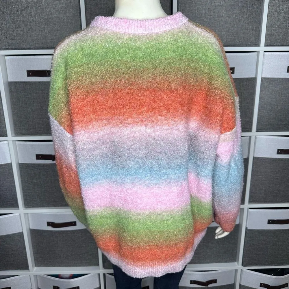 Setirom Stripe Ombré Oversized Sweater Size Medium Pink - Image 2