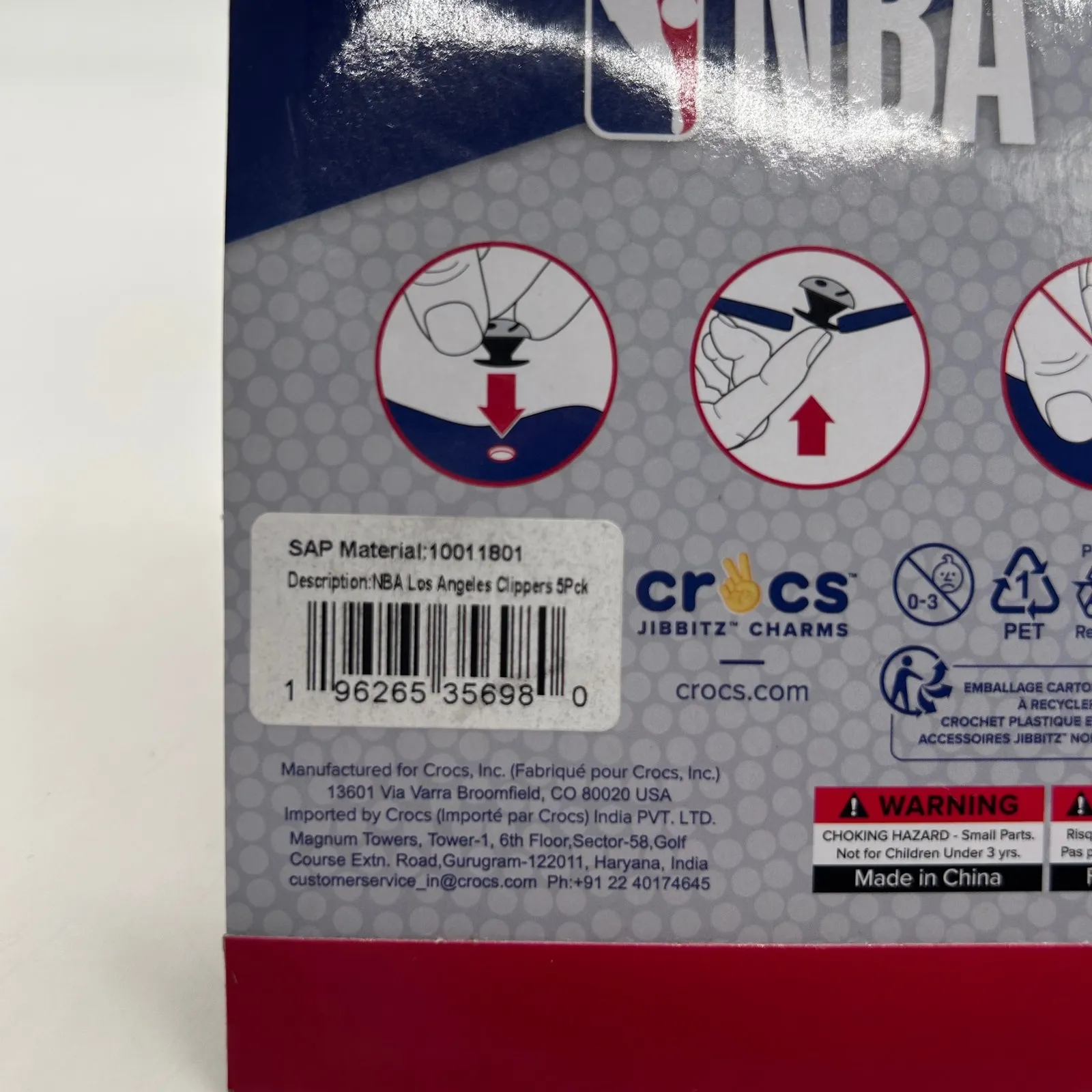 NEW Crocs NBA Los‎ Angeles Clippers Jibbitz 5-Pack Shoe Charms Basketball - Image 8