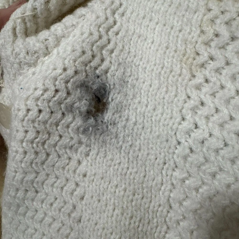 Vtg HELEN HARPER sweater luxura orlon MCM short sleeve beaded ivory 1960s M Size M - Image 2