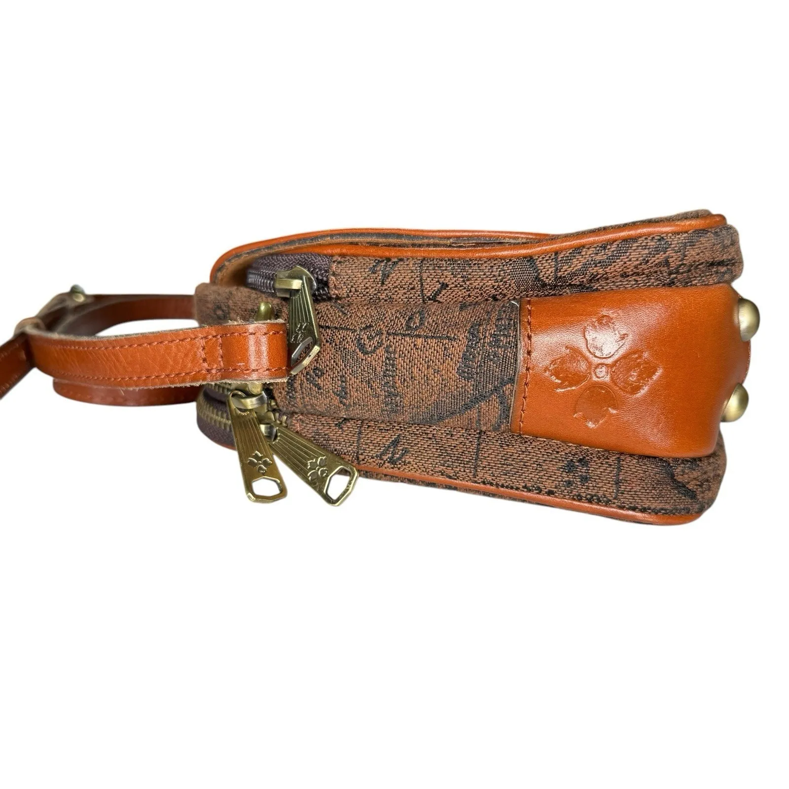 Patricia Nash Crossbody Bag Belleau Jacquard Map Italy Tapestry‎ Leather Suede - Image 3
