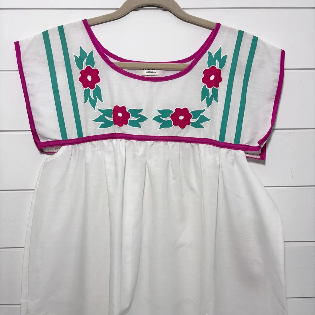 Visions my way apparel Vintage sundress daywear Cotton blend Made in USA Size L‎ White Size L - Image 2