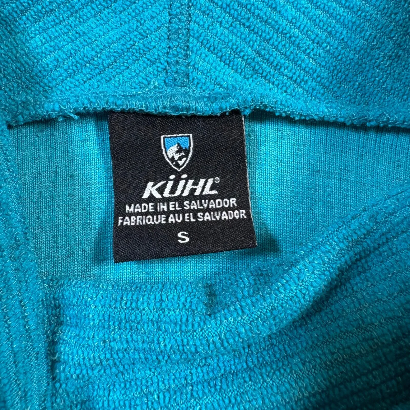 Kuhl Pullover Hoodie Women Size S Teal Ruched Sleeves Ribbed Cowl Neck - Image 5