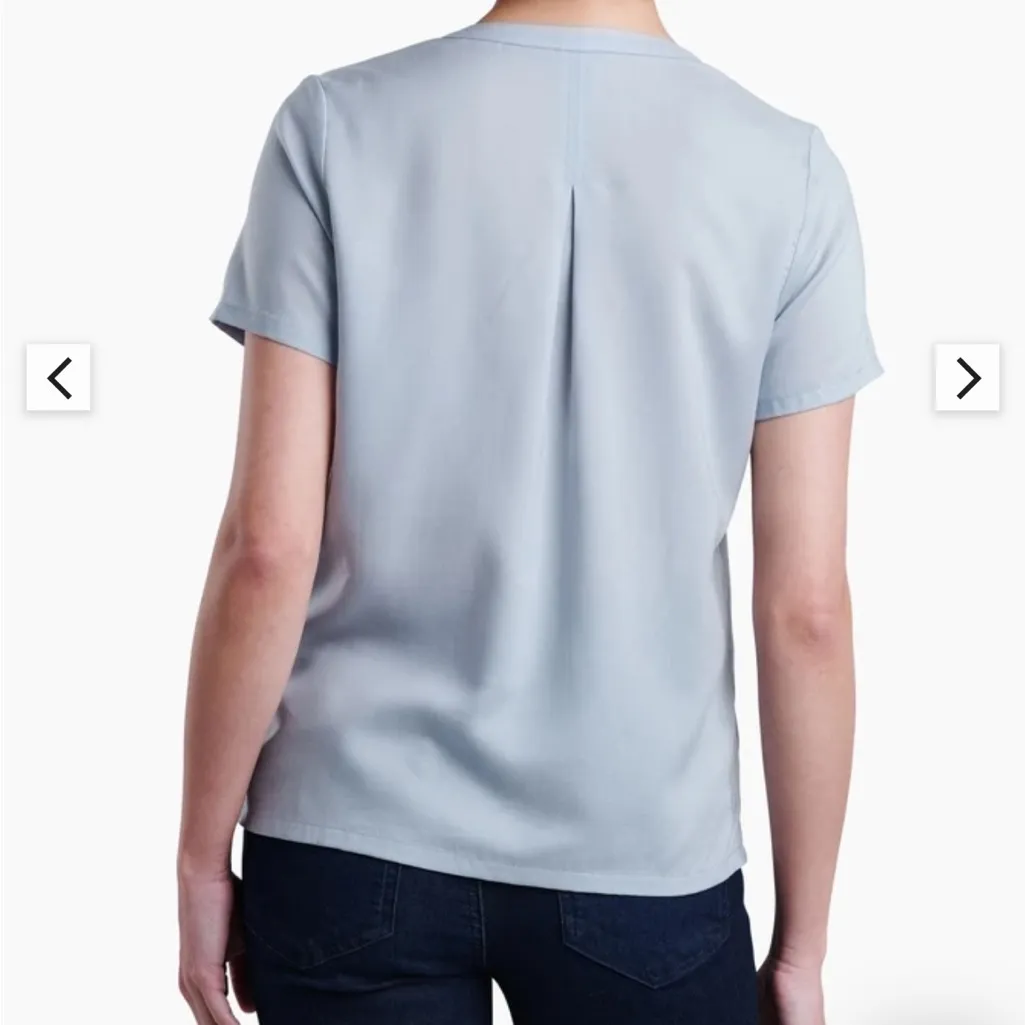 Kuhl Hadley Short Sleeve Button-Front Shirt in Mist Gray Sz XL‎ Boxy Airy Fit - Image 2