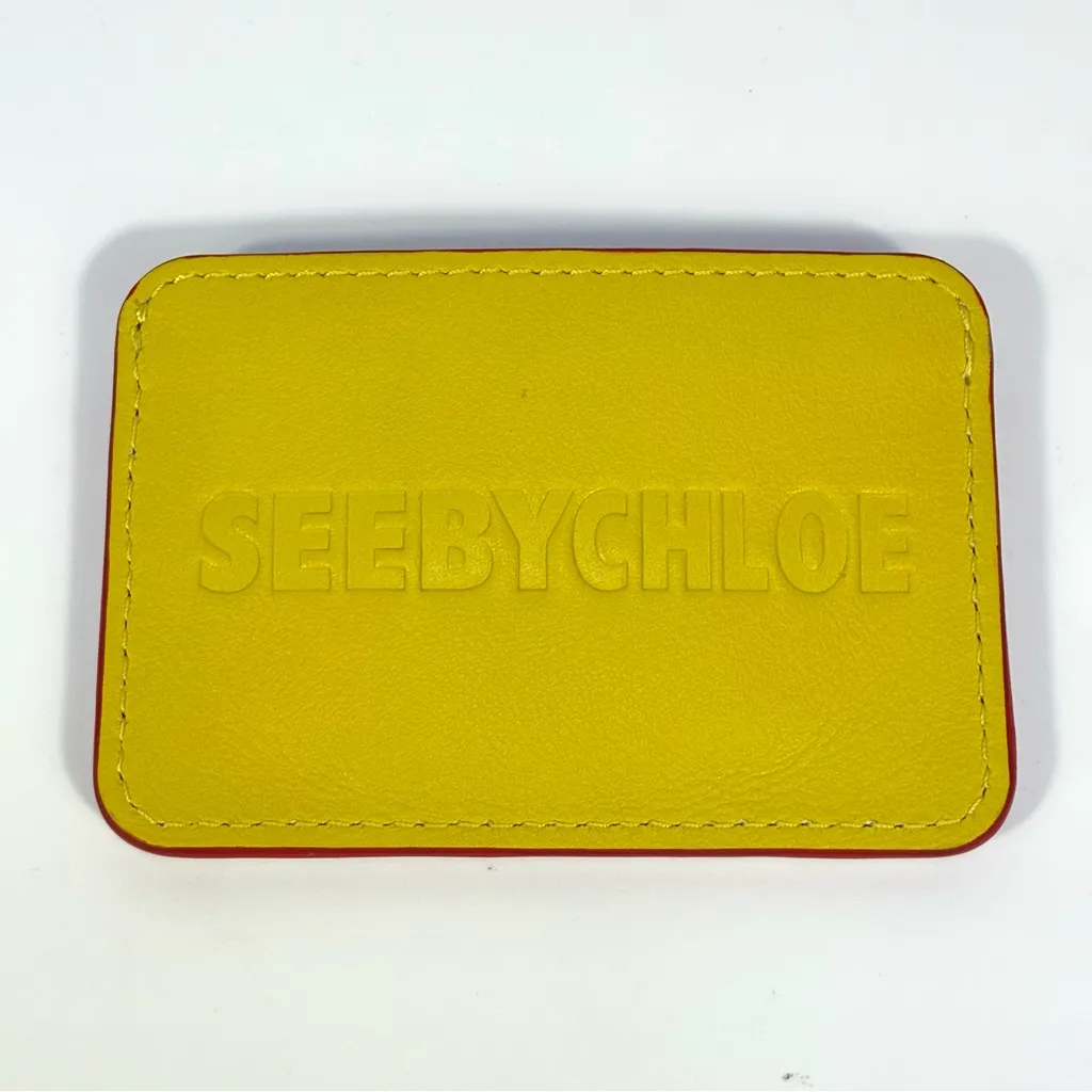 See by Chloe Colorblock Card Case Holder Cherry Pink NWT - Image 3