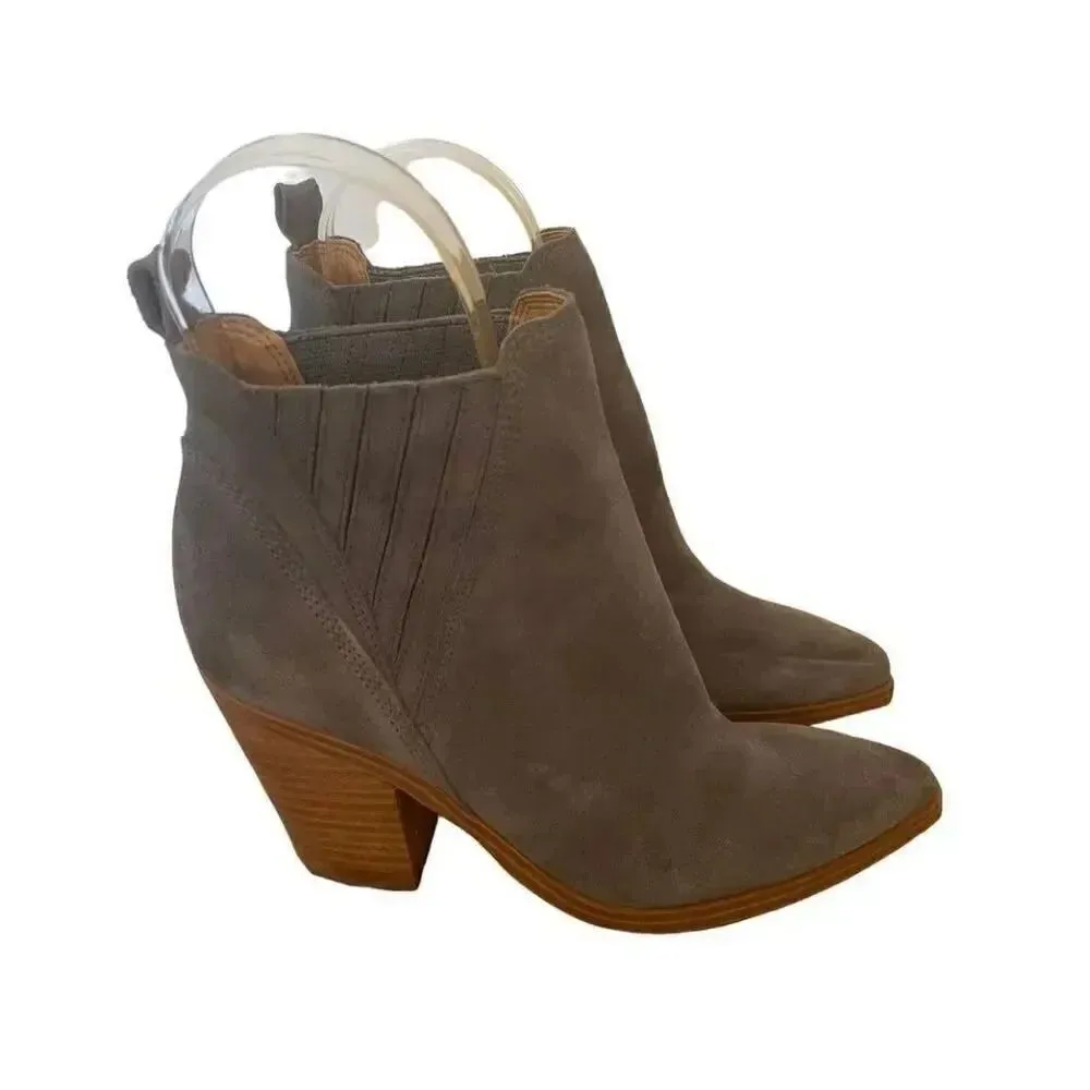 Marc Fisher Suede Leather Gadri Pointed Toe Bootie Gray SZ 6.5 - Image 3