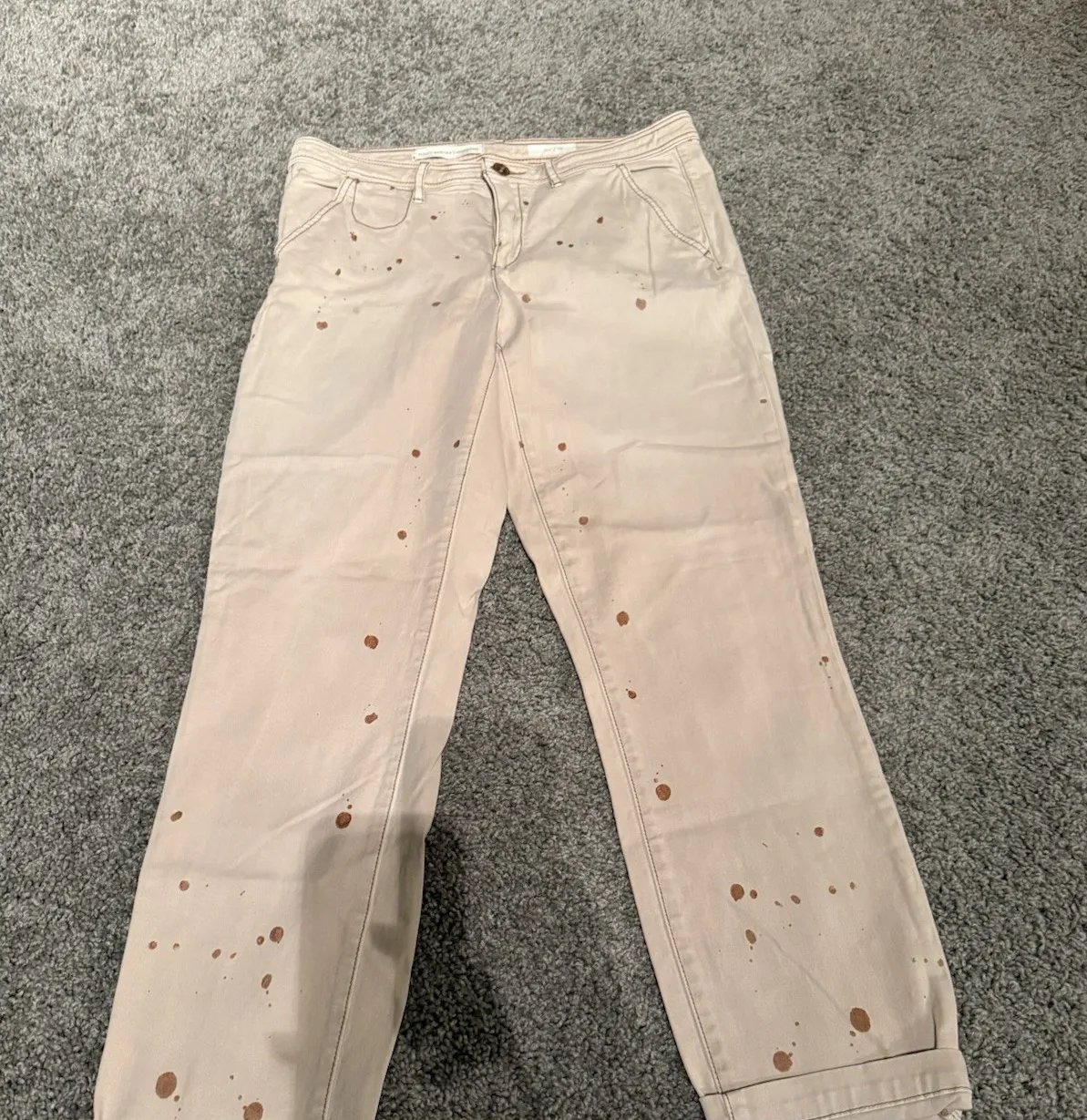 Pilcro and the Letterpress Anthropologie Women's Khakis Paint Splattered Size 29 - Image 1