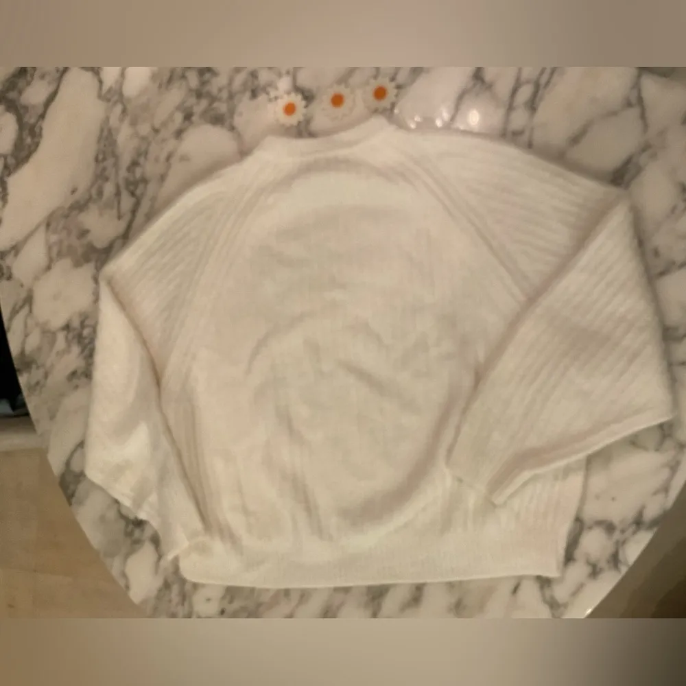 NWT Madewell Ribbed Cotton-Blend Sweater M box cut slice flower embroidery incl - Image 4