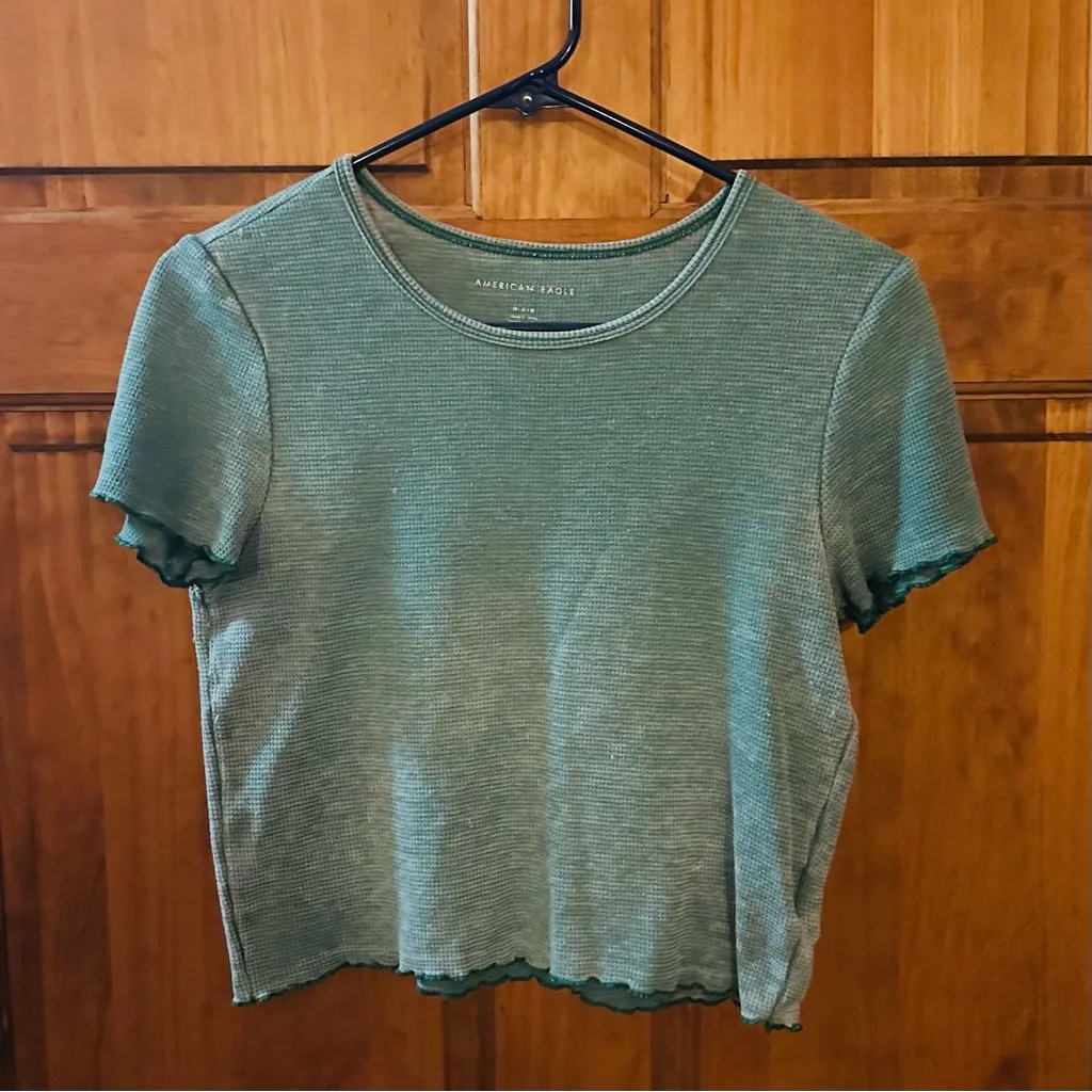 American Eagle Outfitters Teal Short Sleeve Top - Image 5