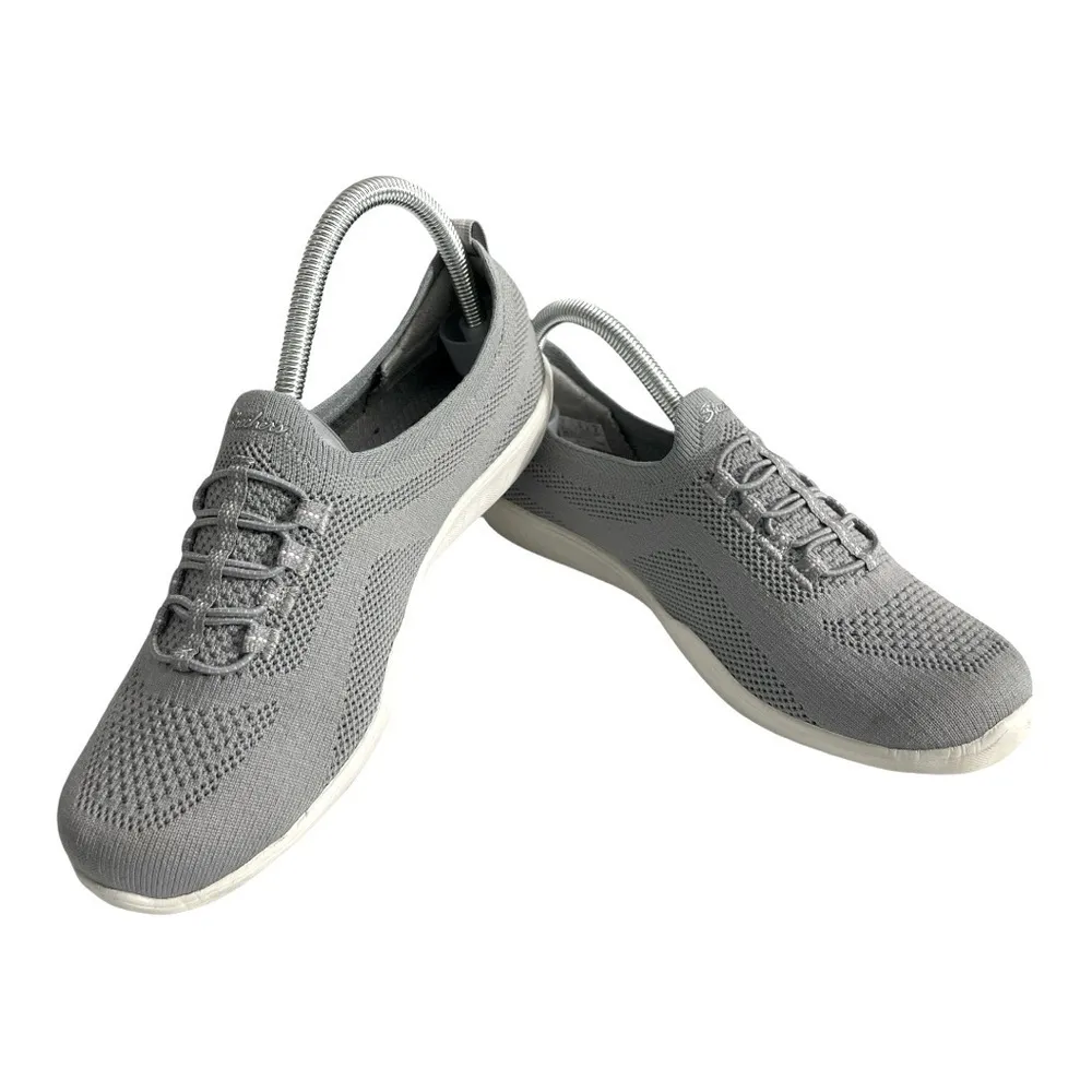 Skechers Newbury St Every Angle Grey Stretch Sz.8 wide Fit Slip On Sneakers - Image 2