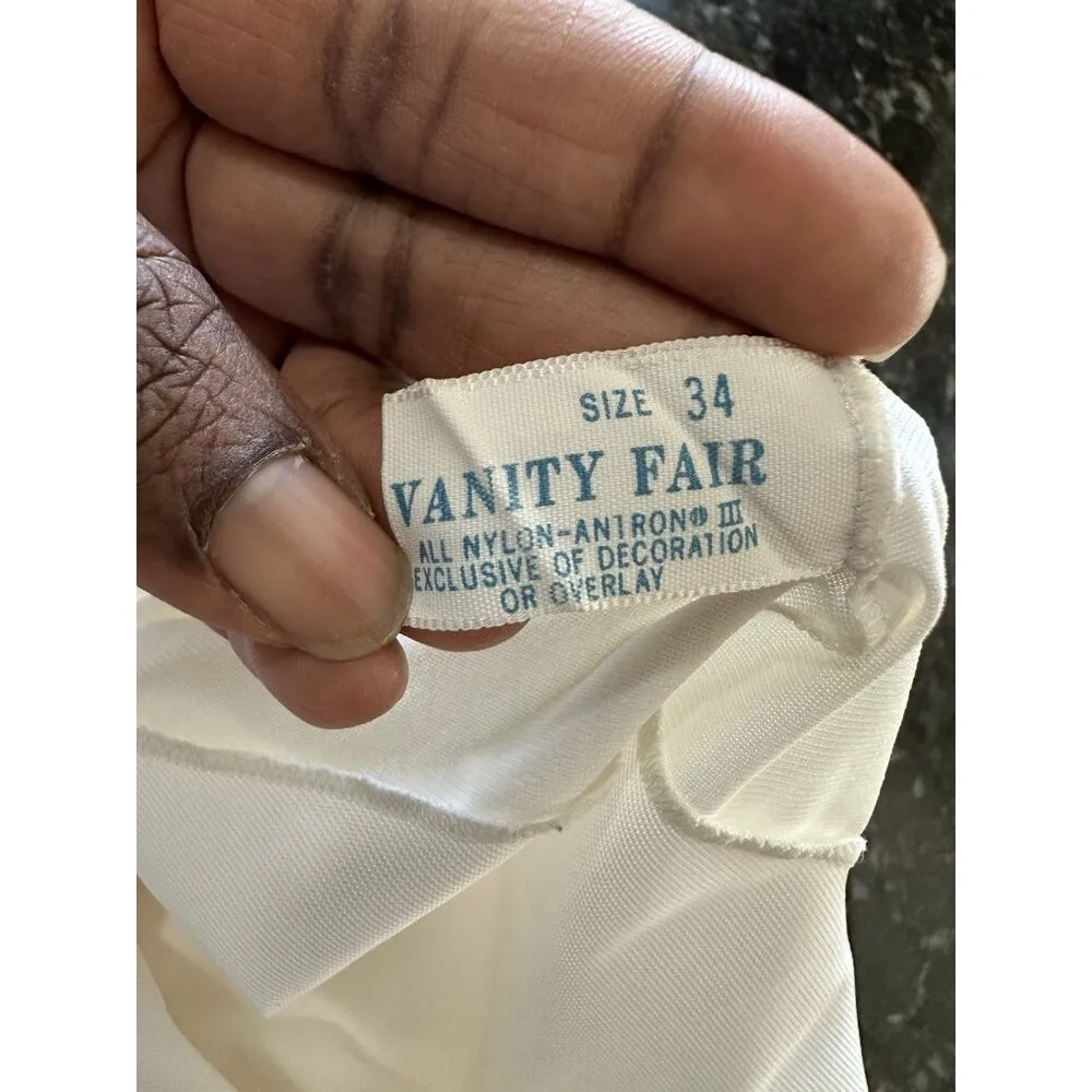 Vintage Vanity Fair Full Slip Dress Chemise Lingerie Sexy Pinup Sz 34 Ivory - Image 7