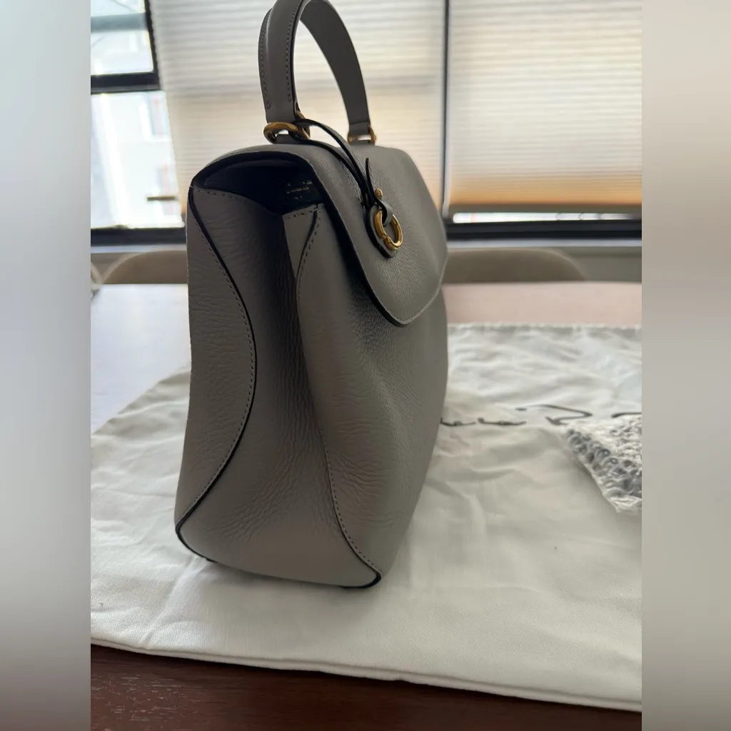 Oscar De La Renta The Poppy Bag in Pearl Grey - Image 4