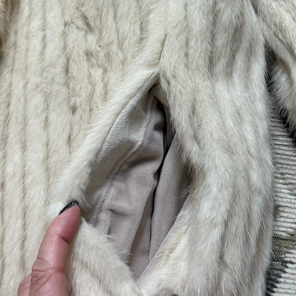 Vintage Mink Coat Jacket Corded Tourmaline Fur M Medium L Large 10 12 - Image 6