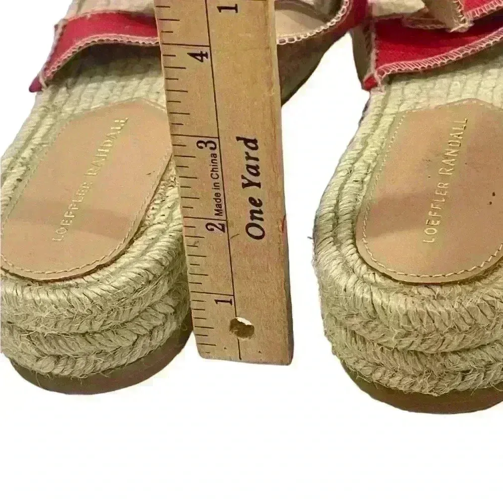 Loeffler Randall Women’s Red Jute Espadrille Sandals Two Bow Strap Size 41 - Image 6