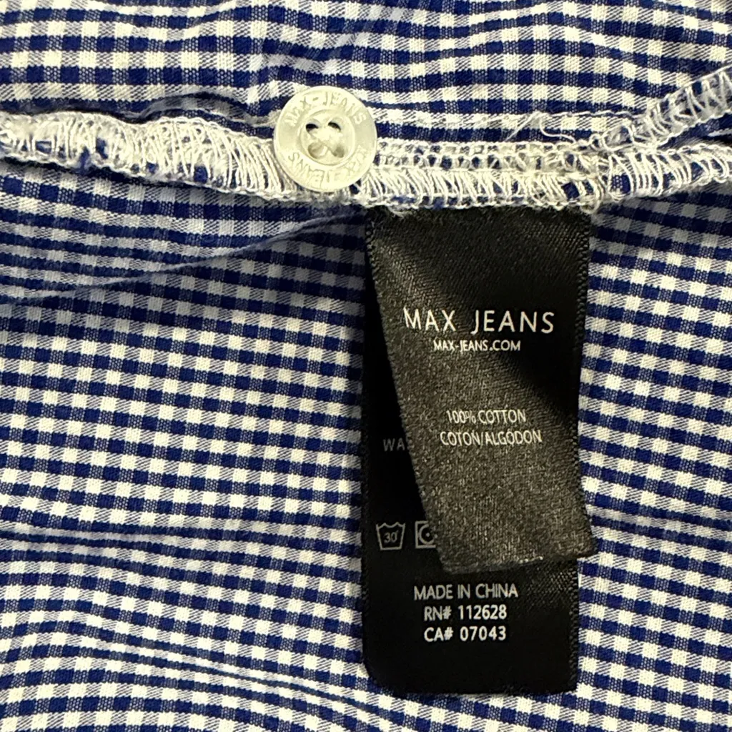 Max Jeans Dramatic sleeve gingham blouse size S - Image 5