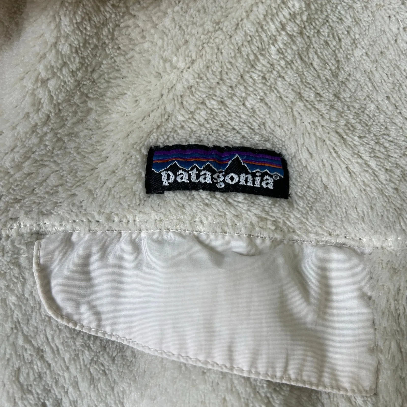 Patagonia Lightweight Snap T Fleece Pullover Womens Small Off White Cream Jacket - Image 2