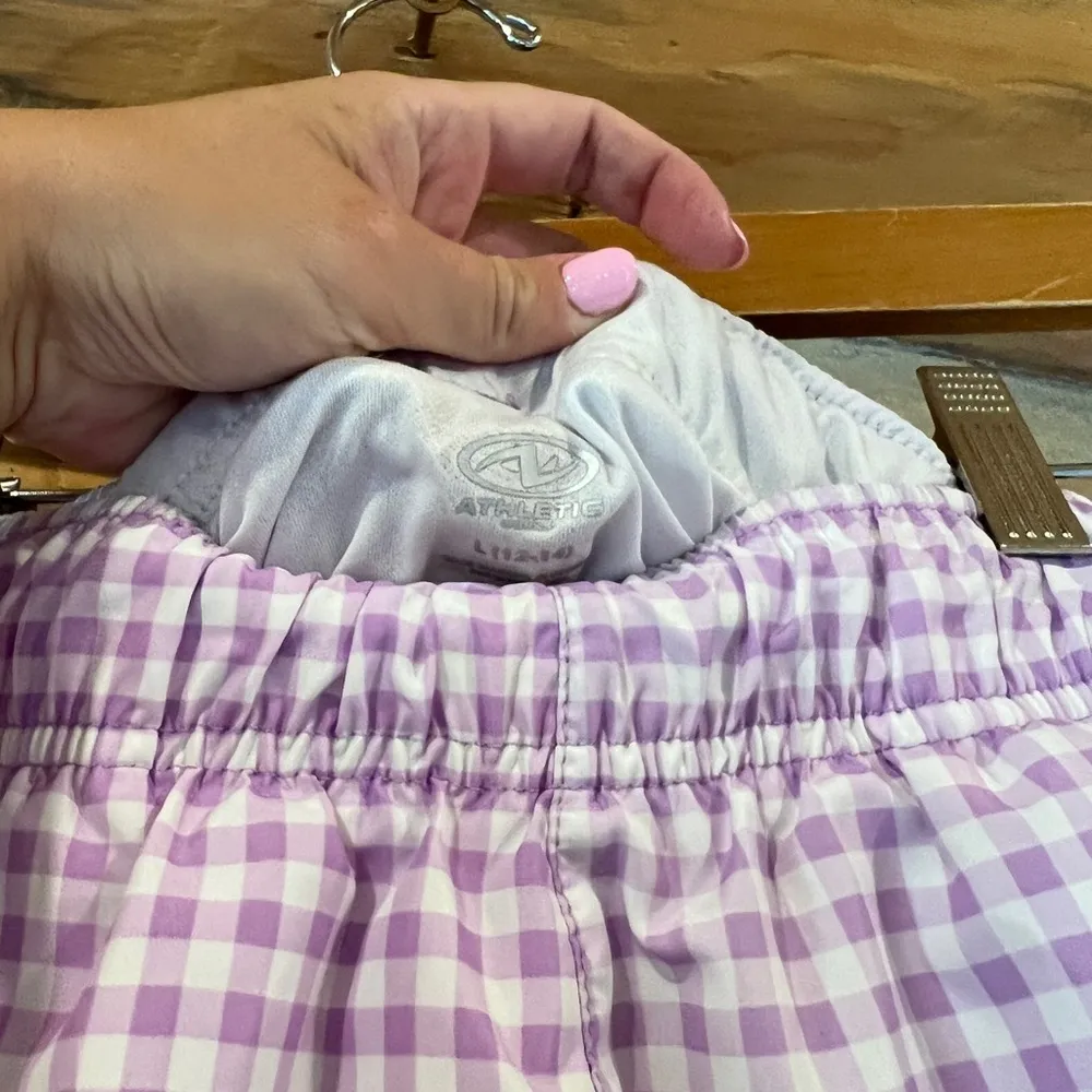 Core Running Gingham Purple Shorts - Image 5