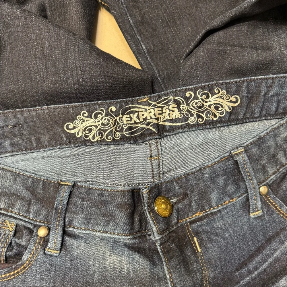 Express Women’s Zelda Slim Fit Legging Jeans Ultra Low Rise Dark Washed Sz 8 R - Image 6