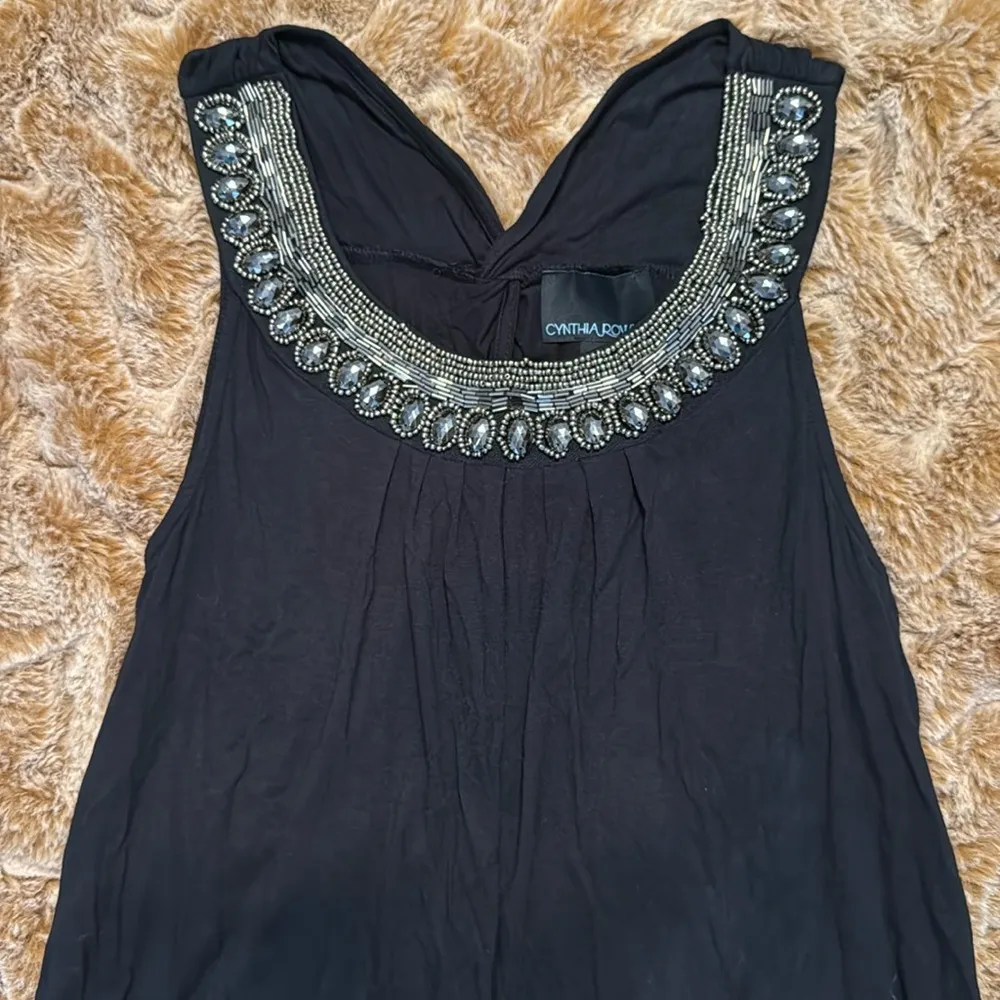 Cynthia Rowley Embellished Black Sleeveless Top size M - Image 5